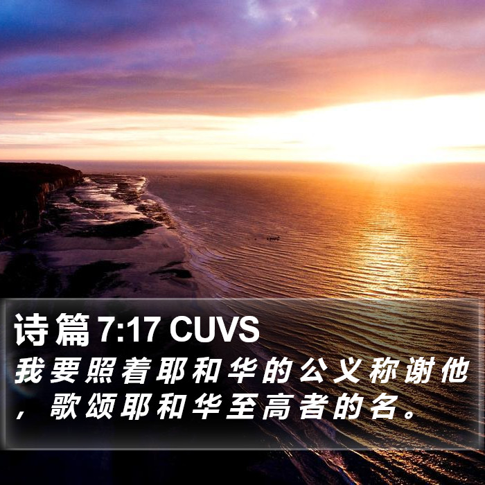 诗 篇 7:17 CUVS Bible Study