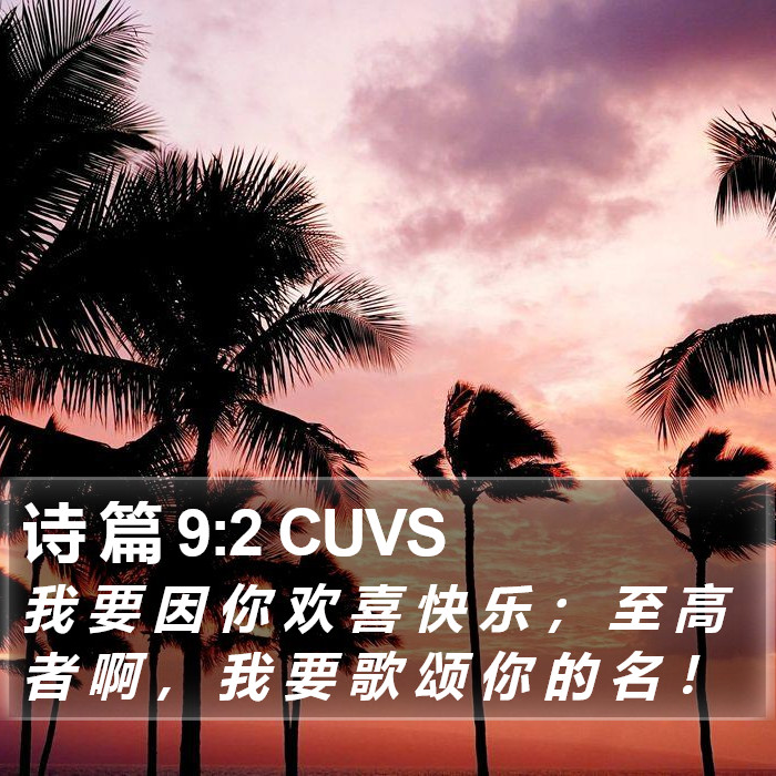 诗 篇 9:2 CUVS Bible Study