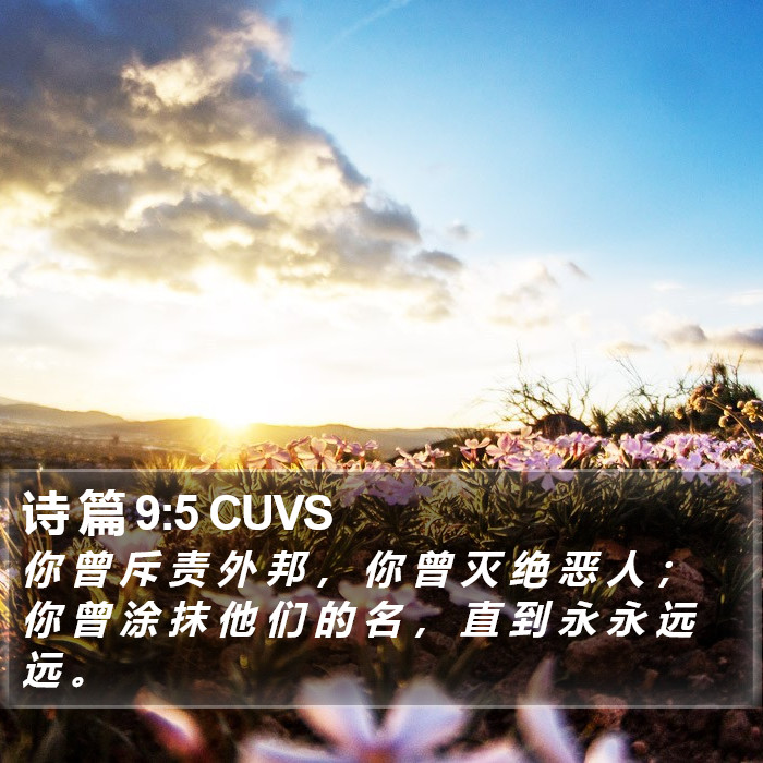 诗 篇 9:5 CUVS Bible Study