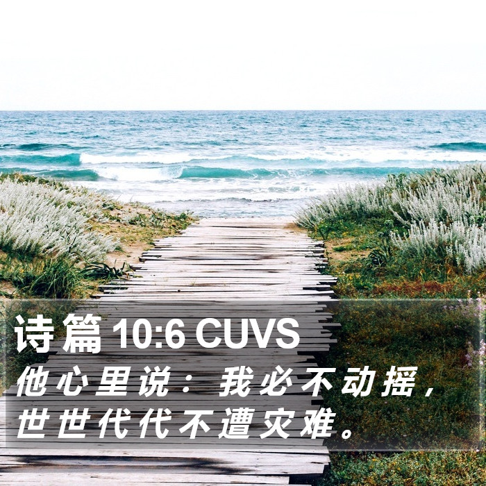 诗 篇 10:6 CUVS Bible Study
