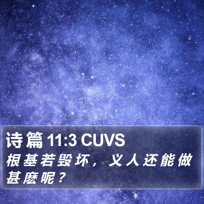 诗 篇 11:3 CUVS Bible Study