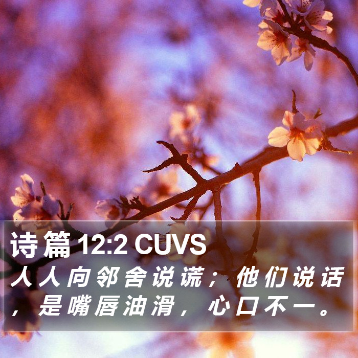 诗 篇 12:2 CUVS Bible Study