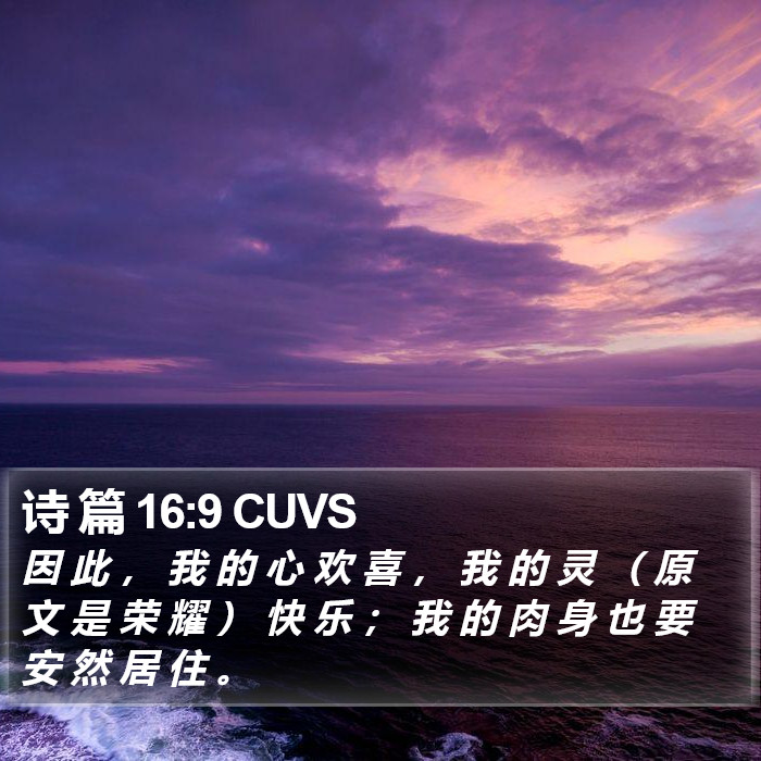 诗 篇 16:9 CUVS Bible Study