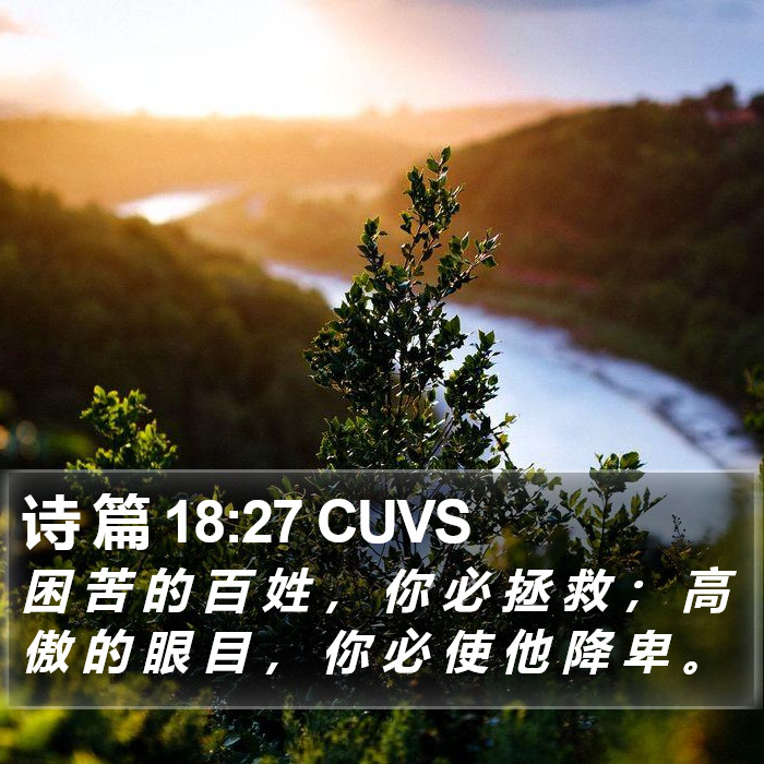 诗 篇 18:27 CUVS Bible Study