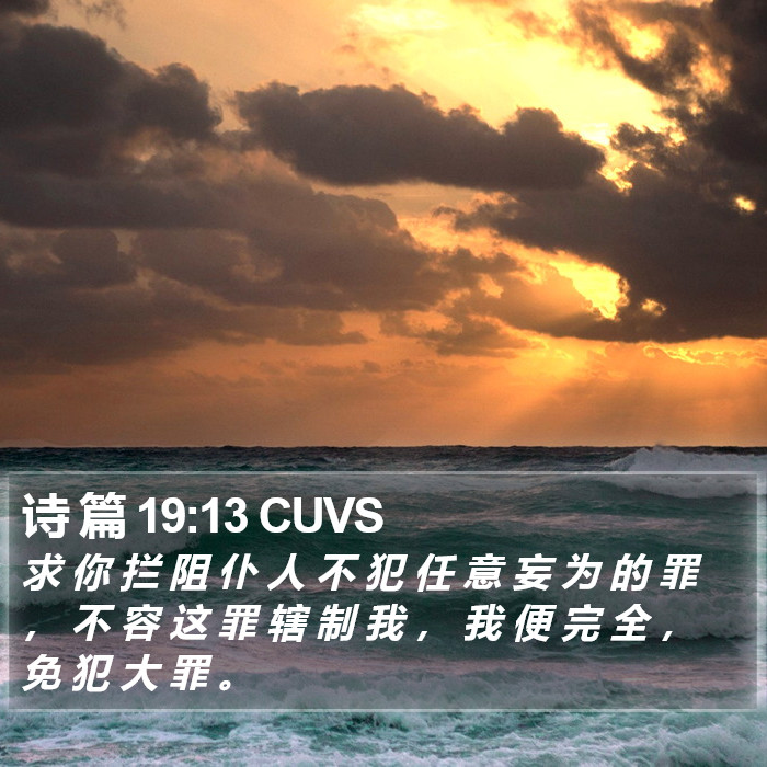 诗 篇 19:13 CUVS Bible Study
