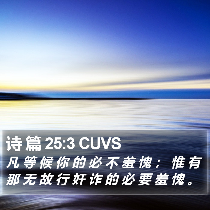 诗 篇 25:3 CUVS Bible Study