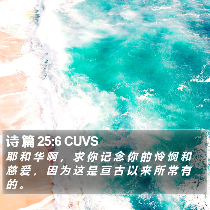 诗 篇 25:6 CUVS Bible Study