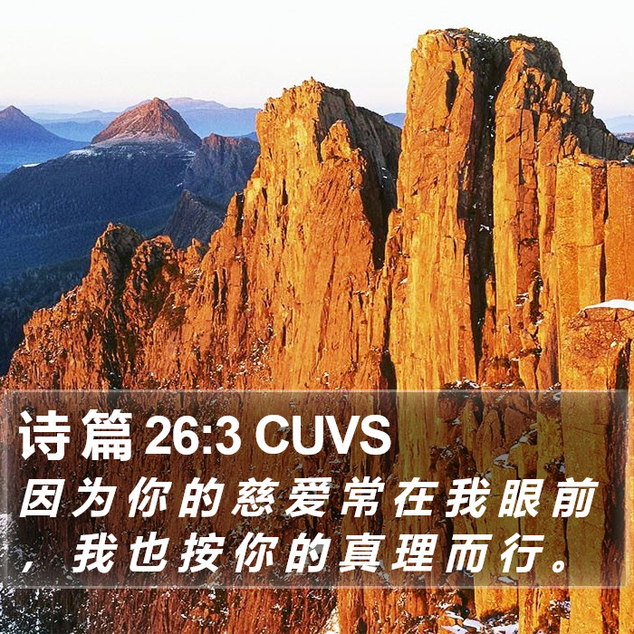 诗 篇 26:3 CUVS Bible Study