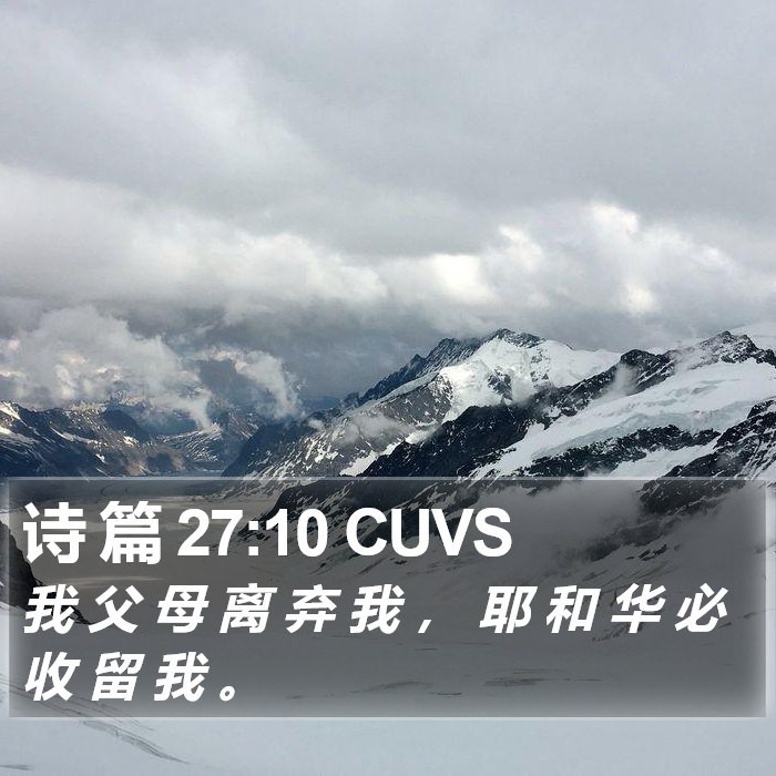 诗 篇 27:10 CUVS Bible Study