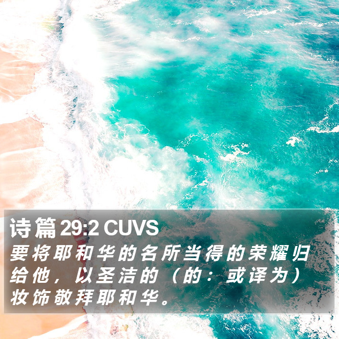 诗 篇 29:2 CUVS Bible Study