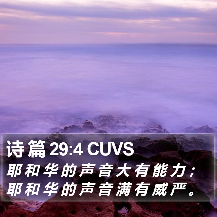 诗 篇 29:4 CUVS Bible Study