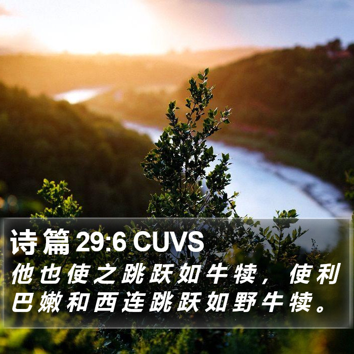 诗 篇 29:6 CUVS Bible Study