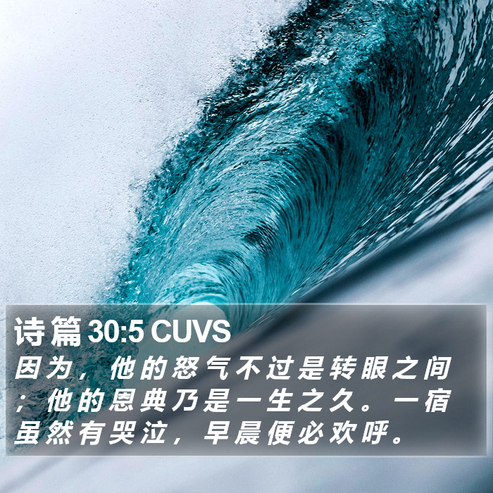 诗 篇 30:5 CUVS Bible Study