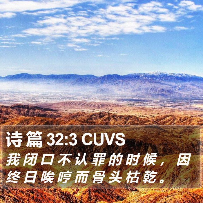 诗 篇 32:3 CUVS Bible Study