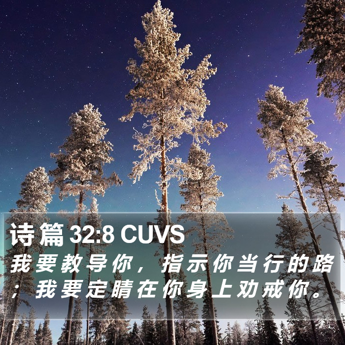诗 篇 32:8 CUVS Bible Study