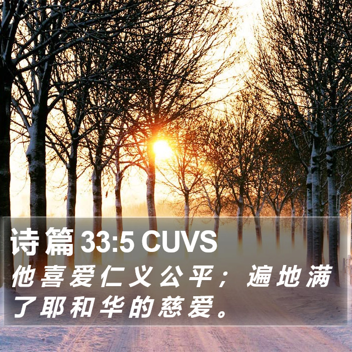 诗 篇 33:5 CUVS Bible Study