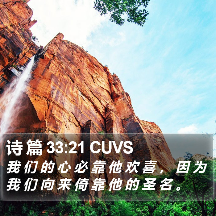 诗 篇 33:21 CUVS Bible Study
