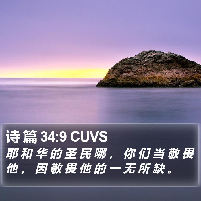 诗 篇 34:9 CUVS Bible Study