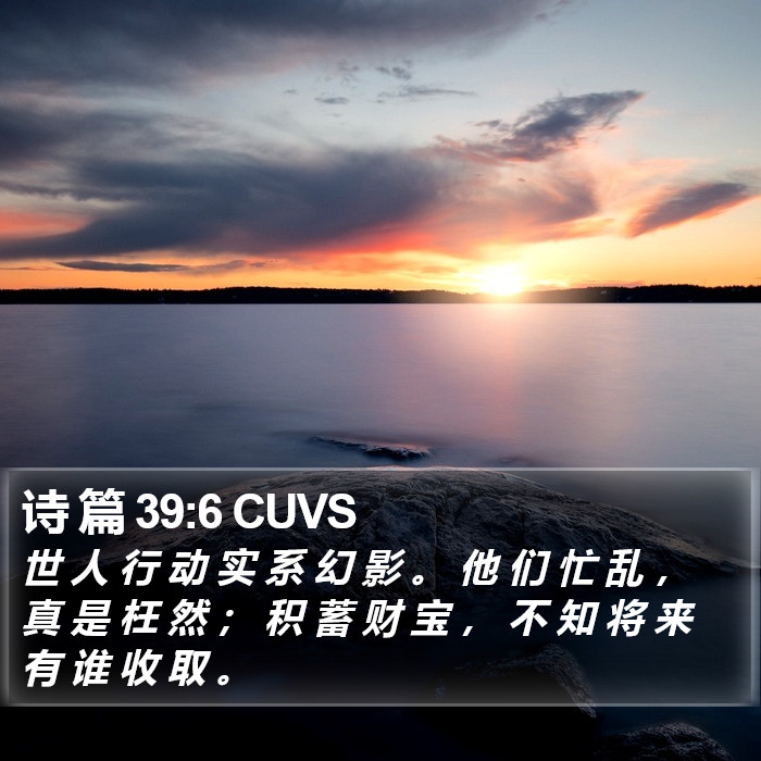 诗 篇 39:6 CUVS Bible Study