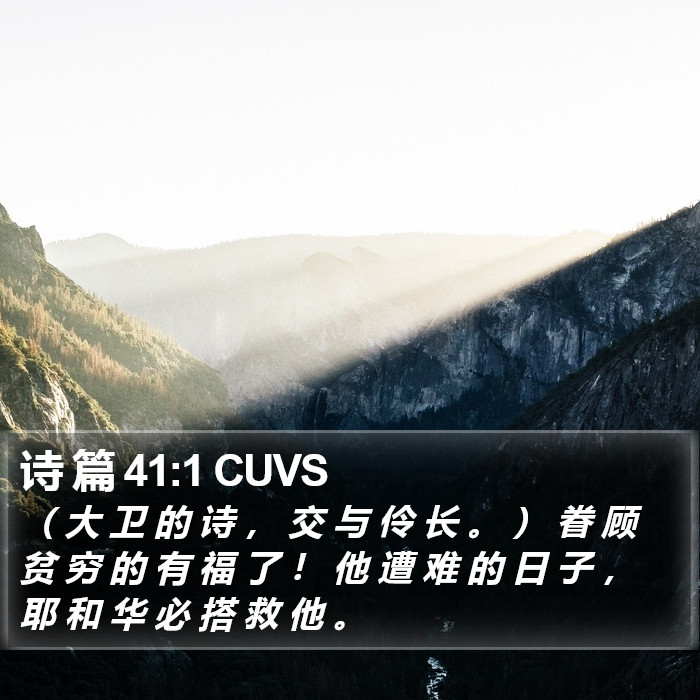 诗 篇 41:1 CUVS Bible Study