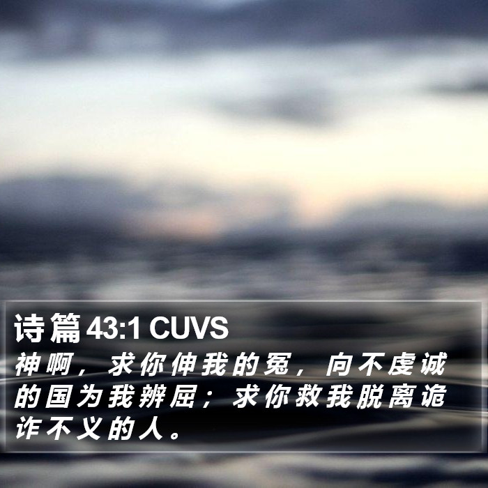 诗 篇 43:1 CUVS Bible Study