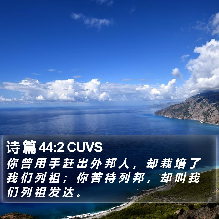 诗 篇 44:2 CUVS Bible Study
