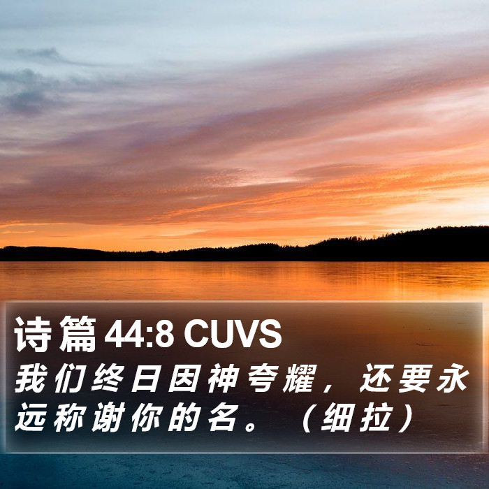 诗 篇 44:8 CUVS Bible Study