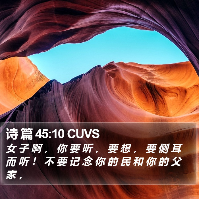 诗 篇 45:10 CUVS Bible Study
