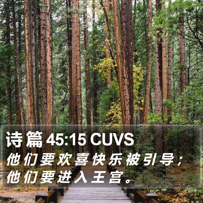 诗 篇 45:15 CUVS Bible Study