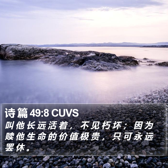 诗 篇 49:8 CUVS Bible Study
