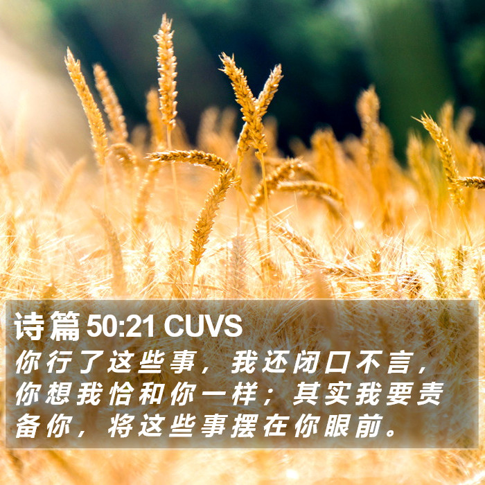 诗 篇 50:21 CUVS Bible Study