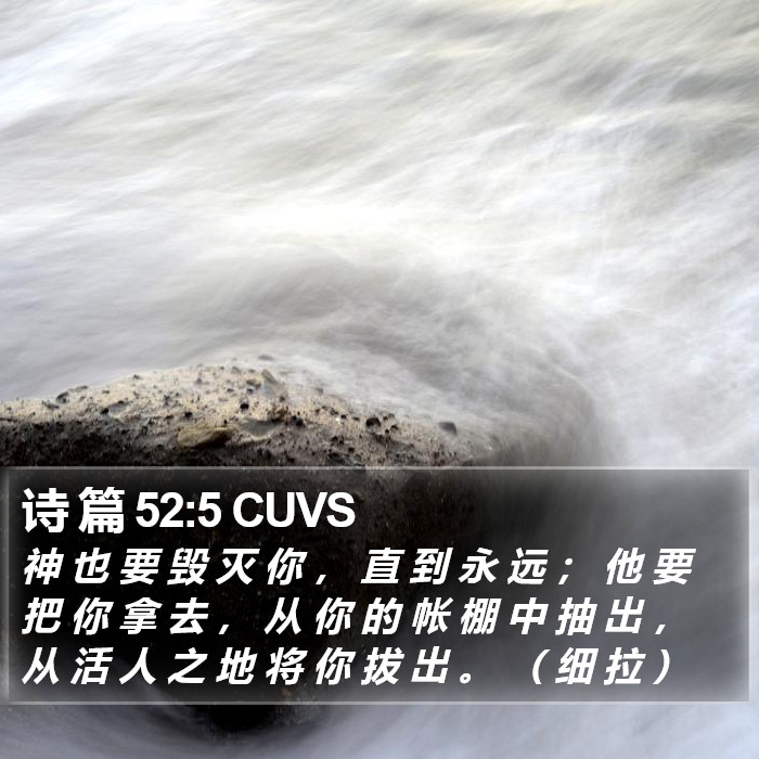 诗 篇 52:5 CUVS Bible Study