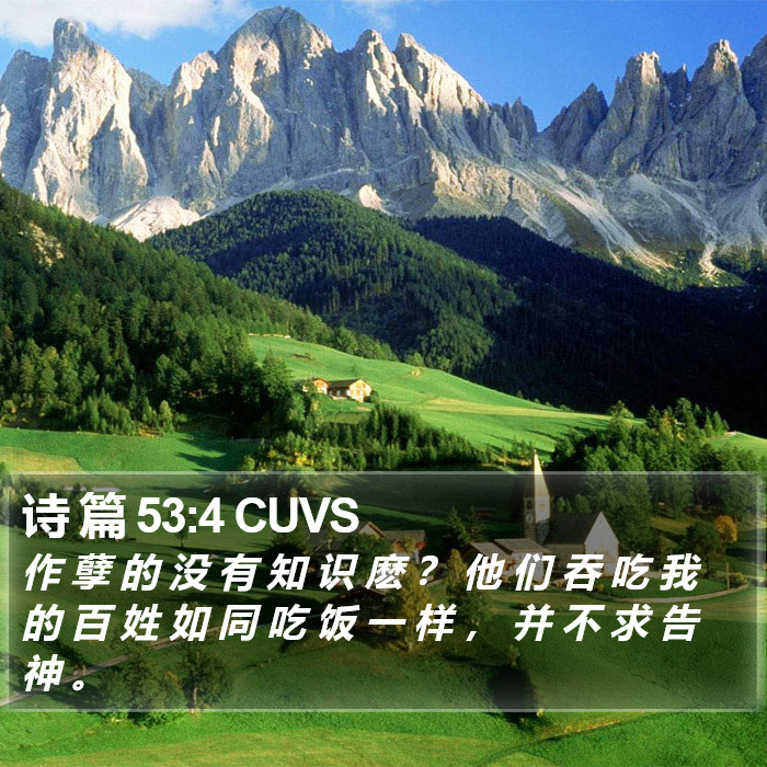 诗 篇 53:4 CUVS Bible Study