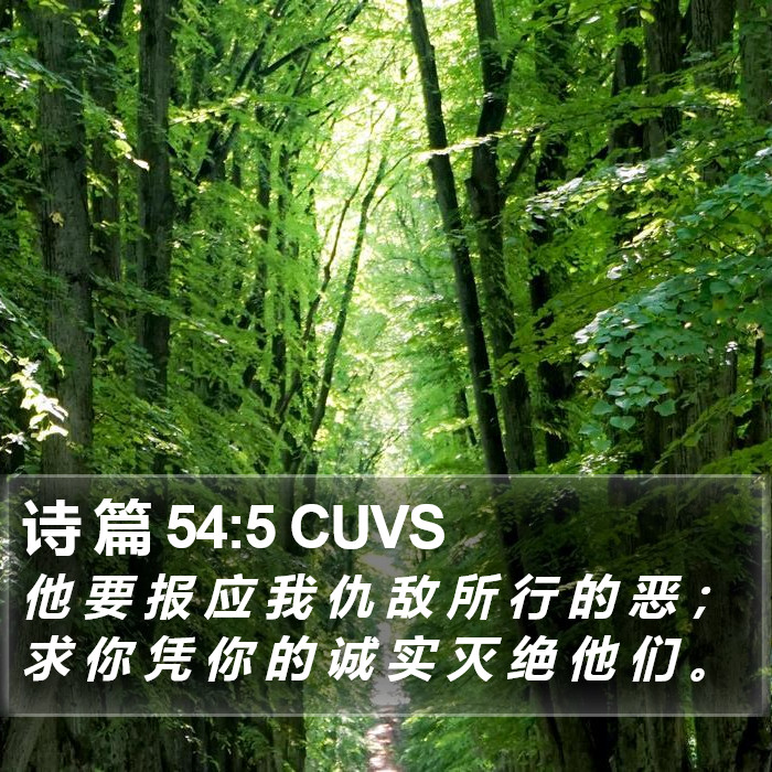 诗 篇 54:5 CUVS Bible Study