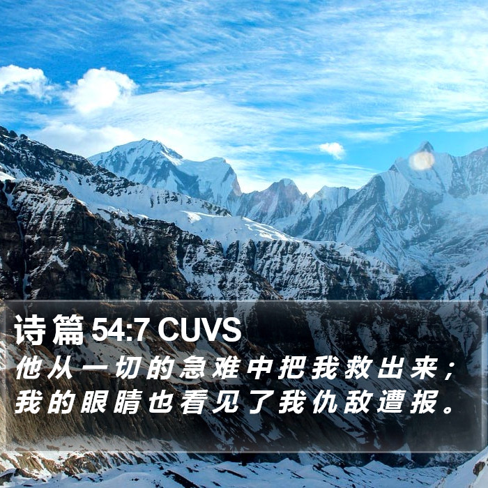 诗 篇 54:7 CUVS Bible Study