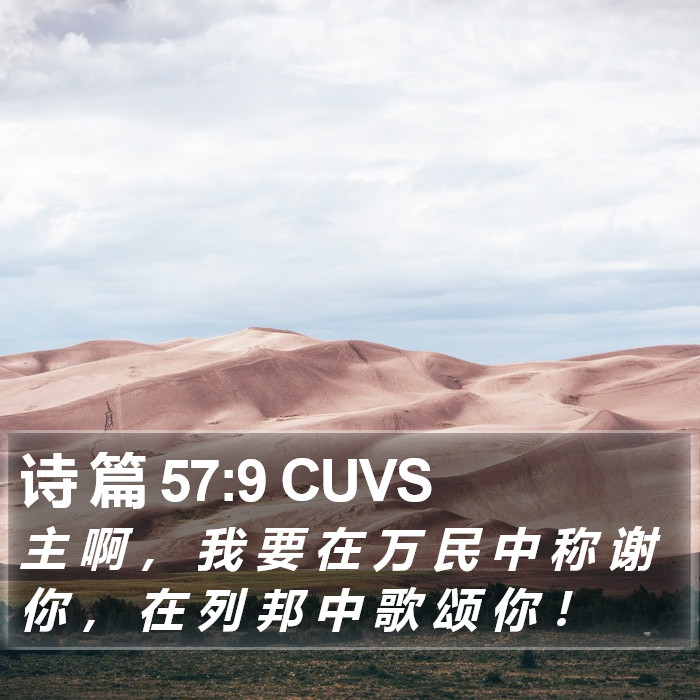 诗 篇 57:9 CUVS Bible Study