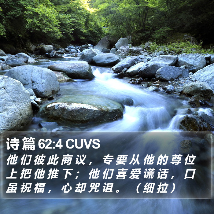 诗 篇 62:4 CUVS Bible Study