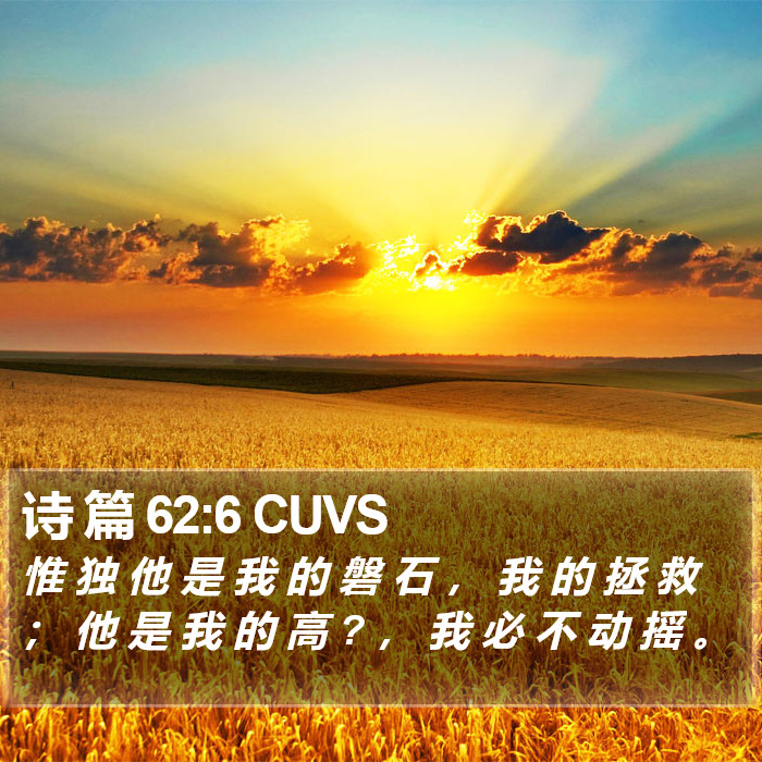 诗 篇 62:6 CUVS Bible Study