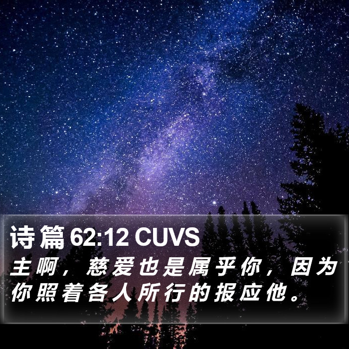 诗 篇 62:12 CUVS Bible Study