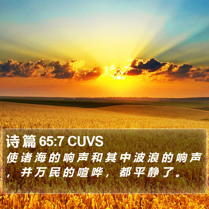 诗 篇 65:7 CUVS Bible Study