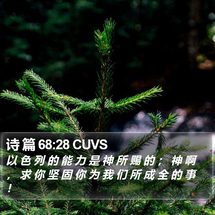 诗 篇 68:28 CUVS Bible Study