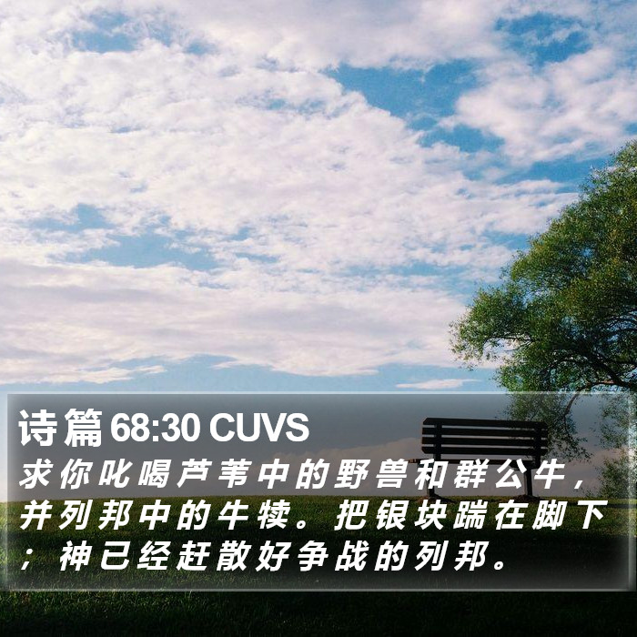 诗 篇 68:30 CUVS Bible Study