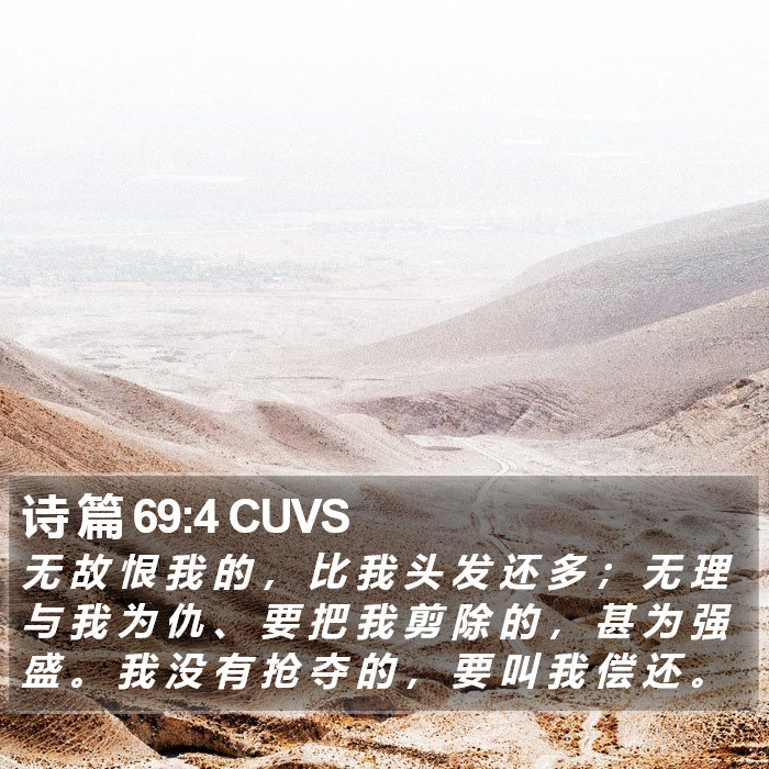 诗 篇 69:4 CUVS Bible Study