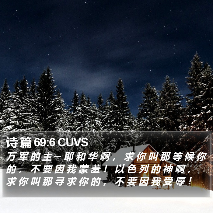 诗 篇 69:6 CUVS Bible Study