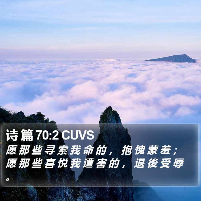 诗 篇 70:2 CUVS Bible Study