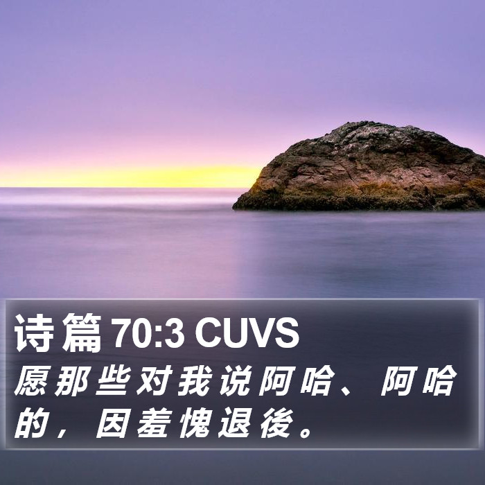 诗 篇 70:3 CUVS Bible Study