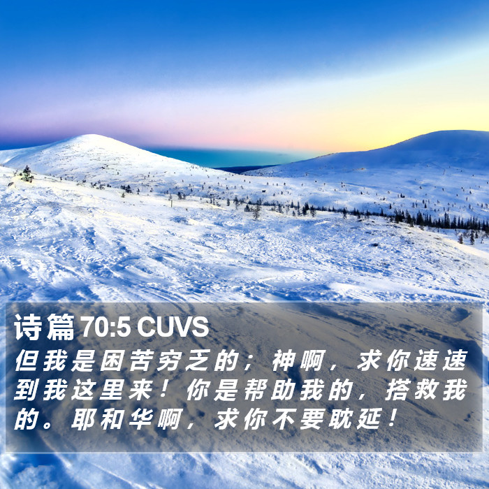诗 篇 70:5 CUVS Bible Study