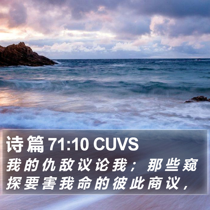 诗 篇 71:10 CUVS Bible Study