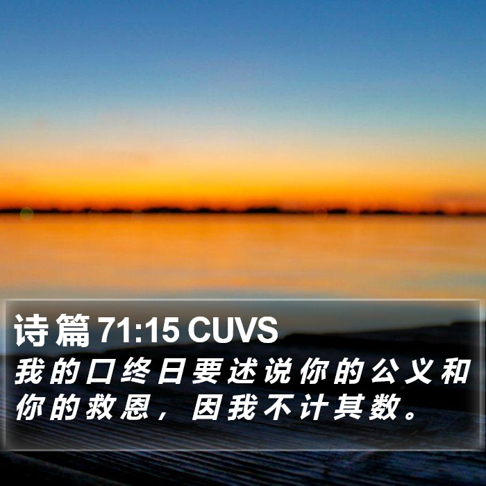 诗 篇 71:15 CUVS Bible Study