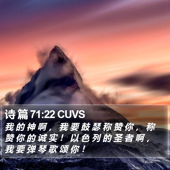 诗 篇 71:22 CUVS Bible Study